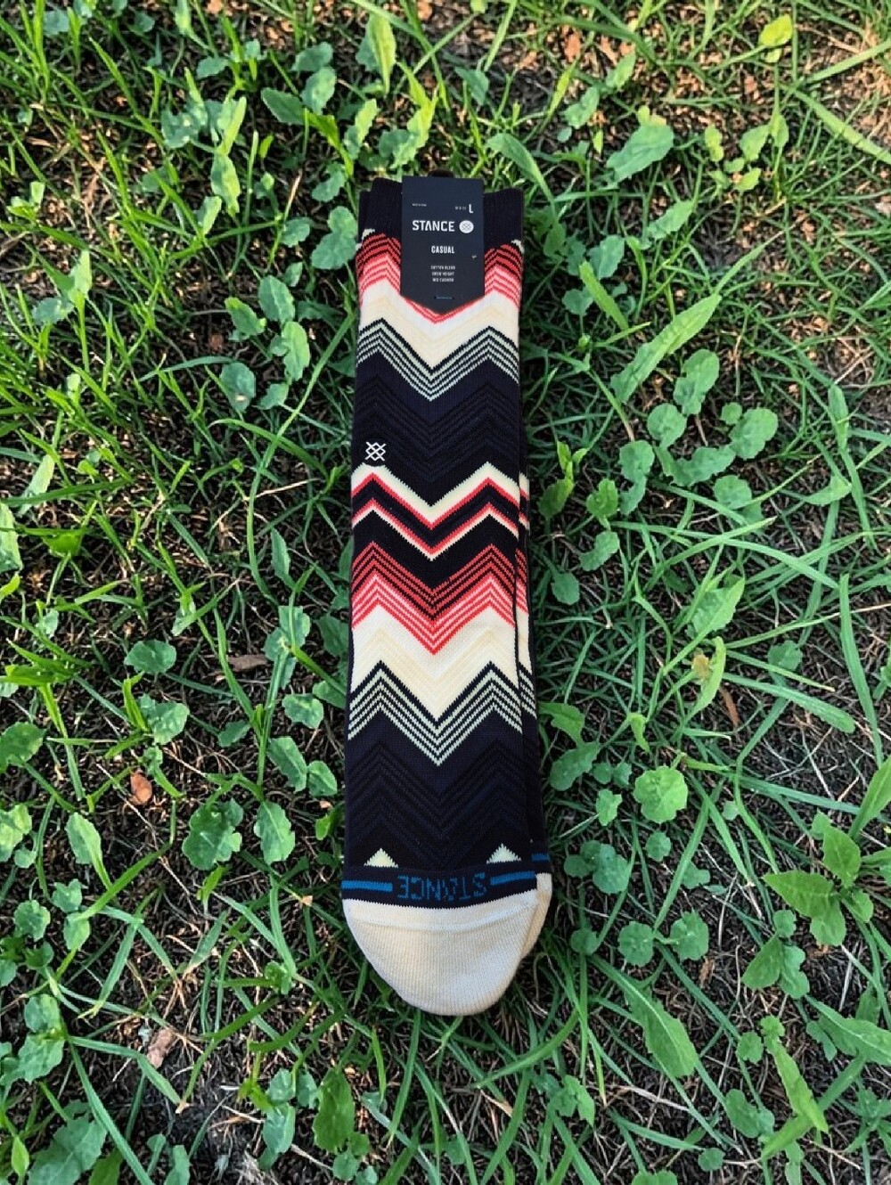 STANCE Casual Cotton Blend Crew Height Socks Size L 9-13